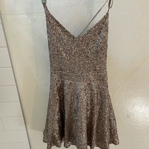 NWOT Gold sequin cocktail dress